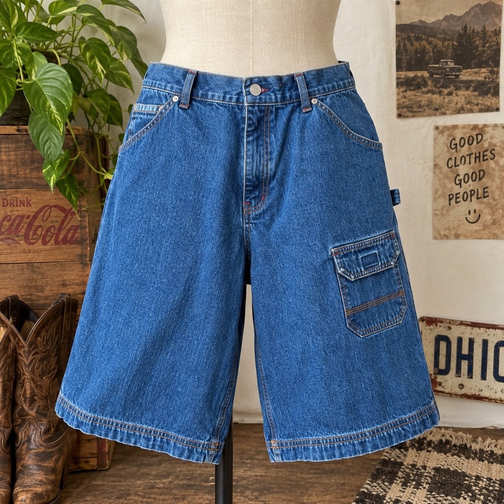 Vintage Premier International Mens Carpenter Denim Shorts
